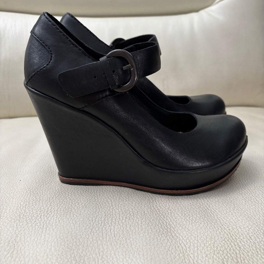 Kork-Ease Black Wedge Shoes